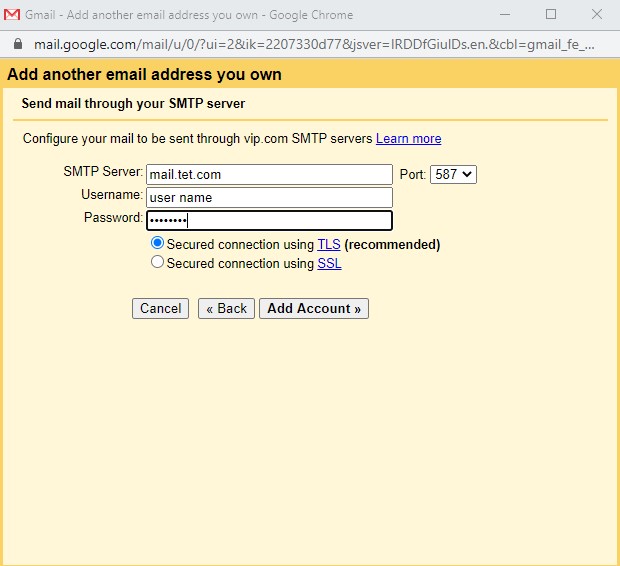 add email gmail settings